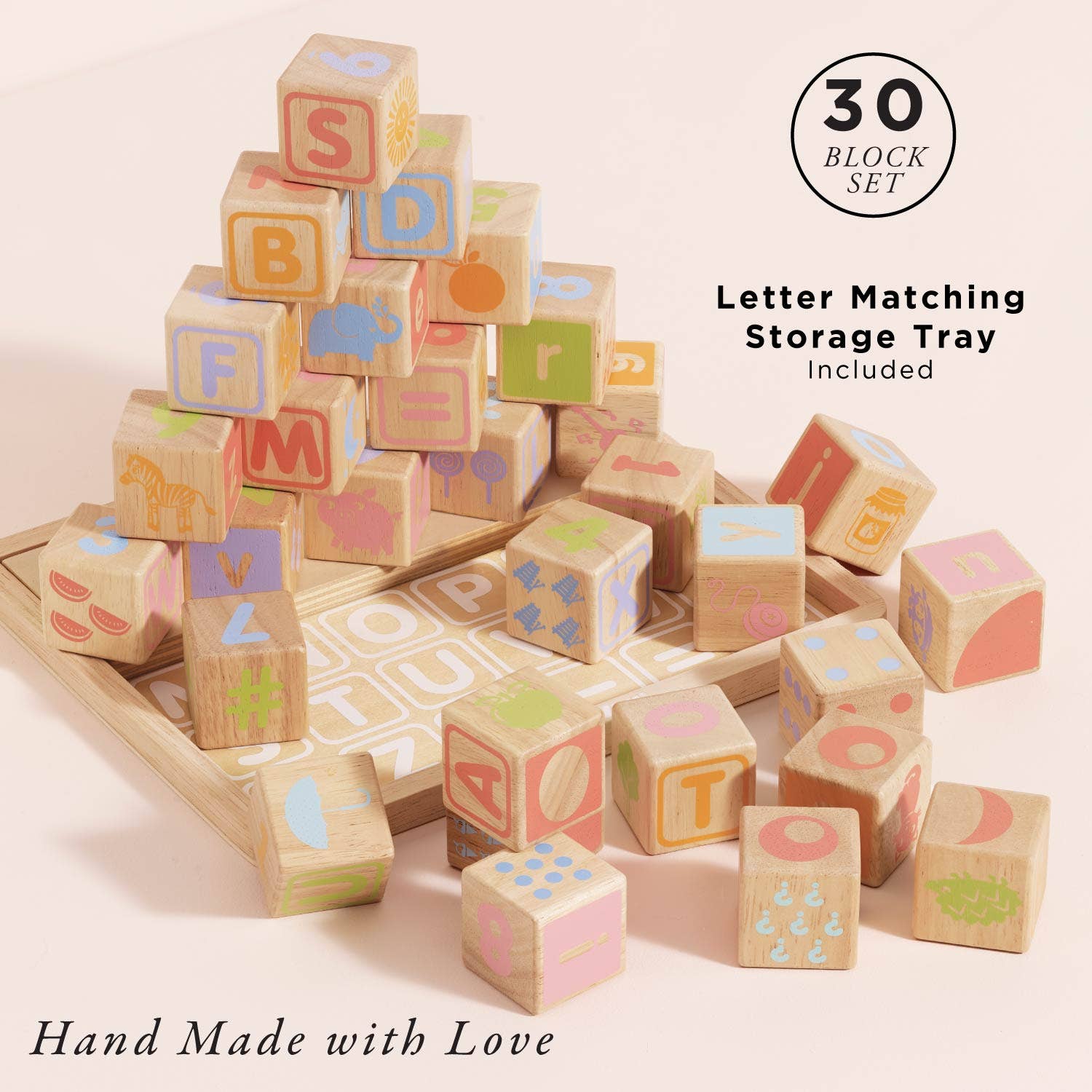 ABC Wooden Learning Blocks - Letters, Numbers & Phonics - Image 3