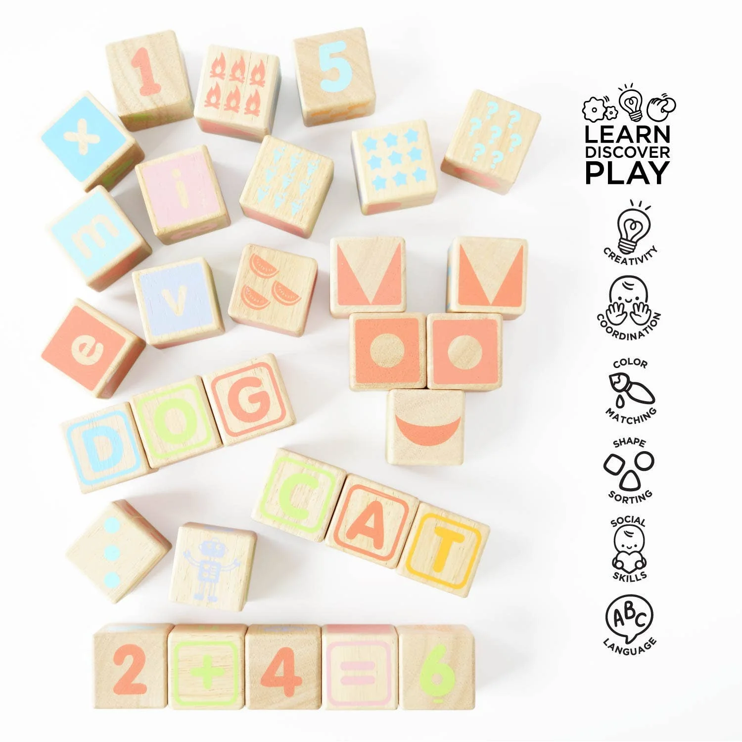 ABC Wooden Learning Blocks - Letters, Numbers & Phonics - Image 4