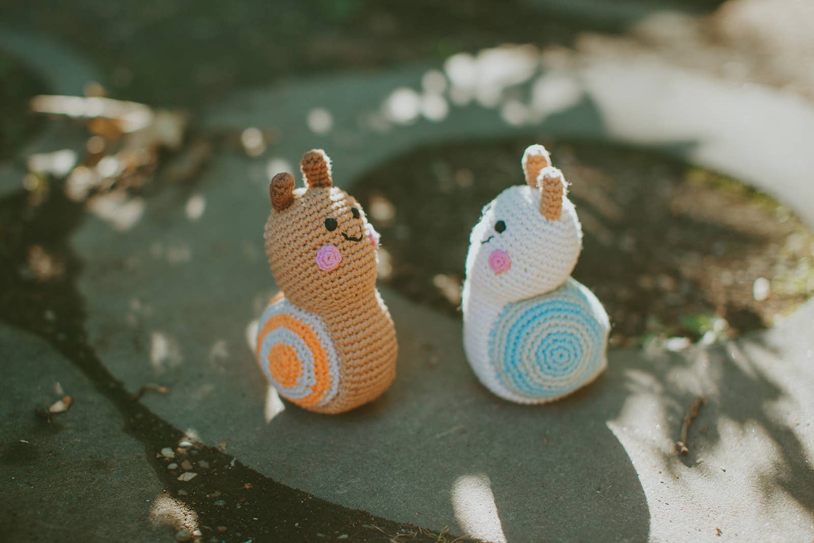 Crochet Snail Rattle – Cream - Image 2