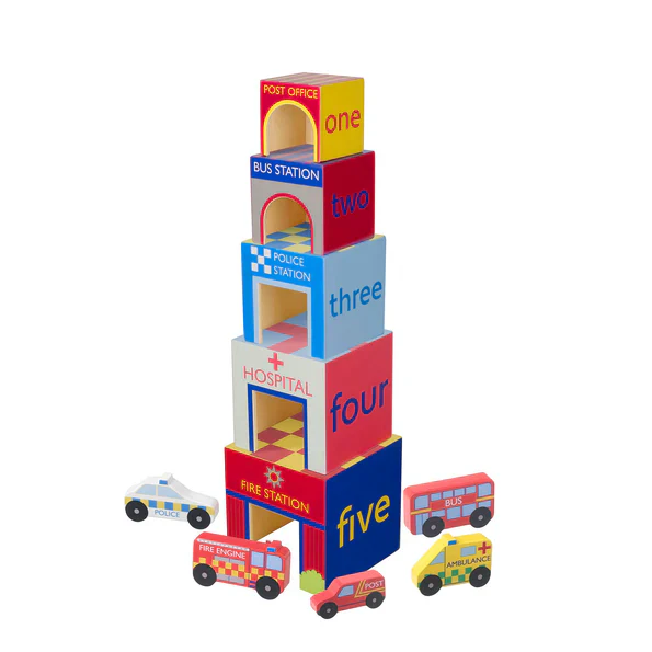 Emergency Services Wooden Stacking Cubes - Image 3