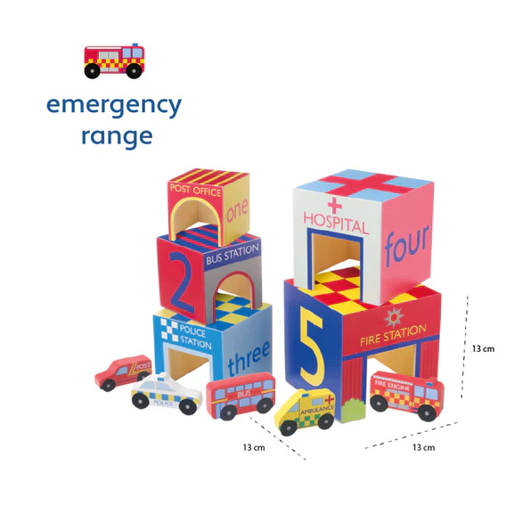 Emergency Services Wooden Stacking Cubes - Image 5