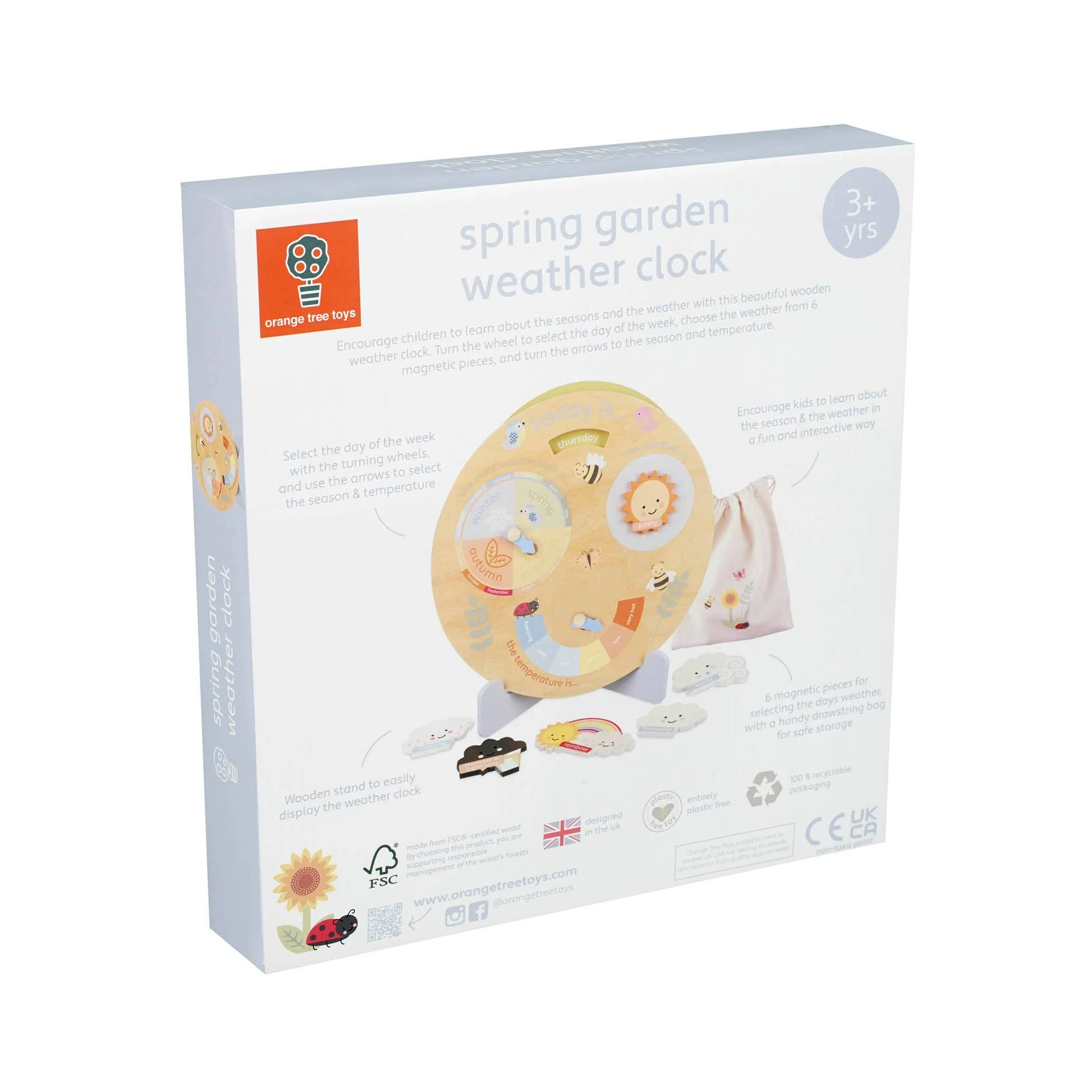 Spring Garden Wooden Weather Clock - Image 8