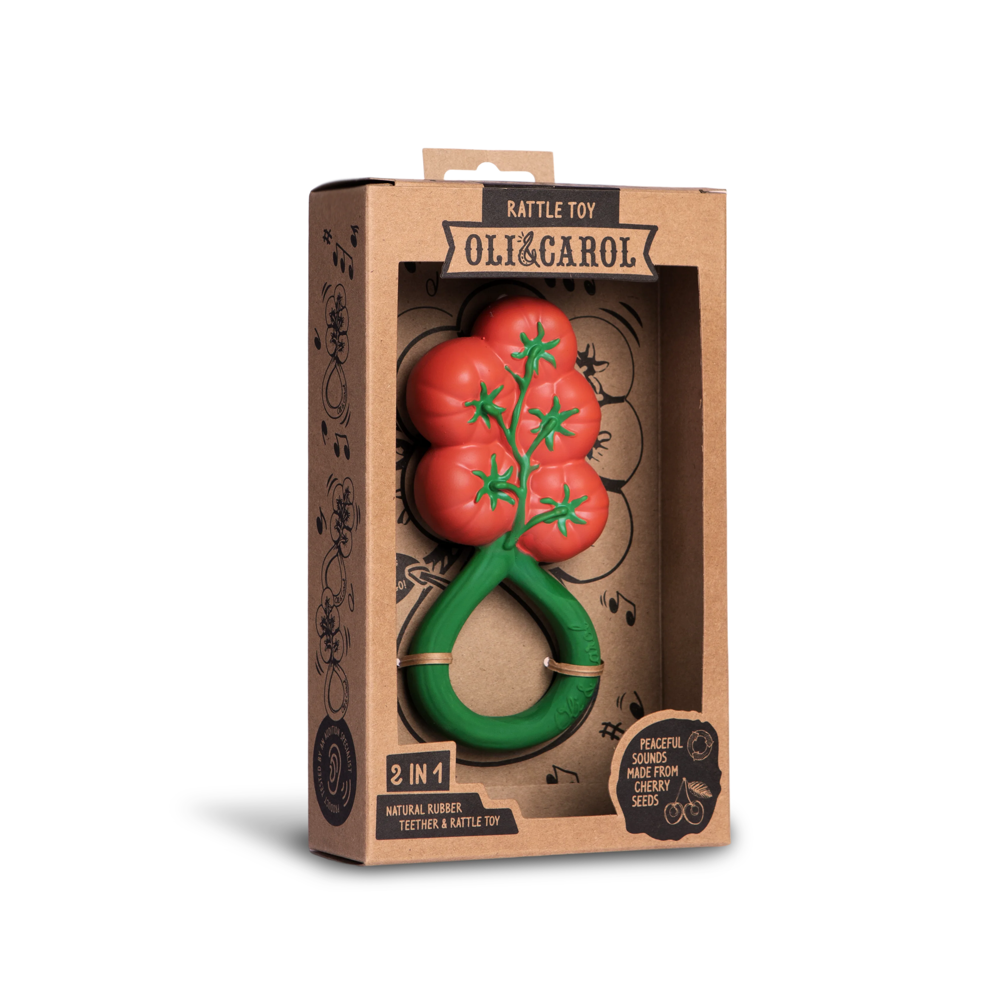 Tomato Natural Rubber Rattle Teether - Image 8